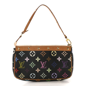 LOUIS VUITTON Monogram Multicolor Pochette Accessories Black