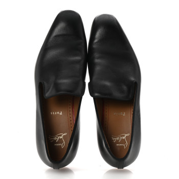 CHRISTIAN LOUBOUTIN Mens Calfskin Brosse Dandelion Flat Loafers 41.5 Black