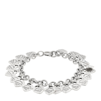 TIFFANY Sterling Silver Mini Return to Tiffany Multi Heart Tag Charm Bracelet