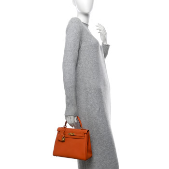 HERMES Togo Kelly Retourne 25 Orange HERMES Togo Kelly Retourne 25 Orange