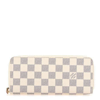 LOUIS VUITTON Damier Azur Clemence Wallet Rose Ballerine