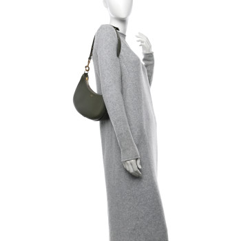 CELINE Smooth Calfskin Medium Strap Ava Shoulder Bag Dark Olive