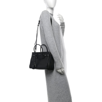 SAINT LAURENT Grained Calfskin Baby Sac De Jour Souple Black
