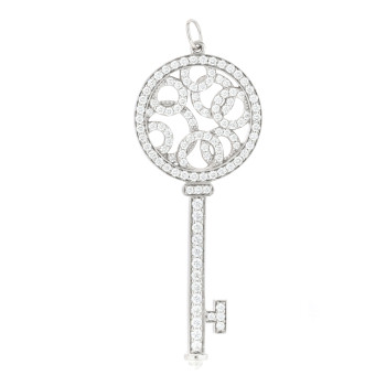 TIFFANY Platinum Diamond Bubbles Key Pendant