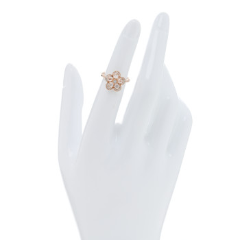 TIFFANY 18K Rose Gold Diamond Enchant Flower Ring 47 4