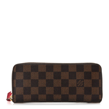 LOUIS VUITTON Damier Ebene Clemence Wallet Cherry