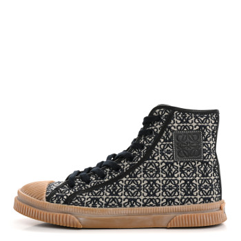 LOEWE Jacquard Anagram Calfskin High Top Sneakers 41 Navy LOEWE Jacquard Anagram Calfskin High Top Sneakers 41 Navy