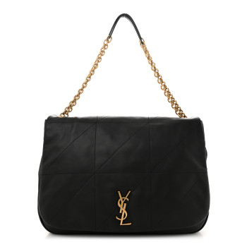 SAINT LAURENT Lambskin Matelasse Monogram Large Jamie 4.3 Black