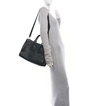 SAINT LAURENT Grained Calfskin Small Supple Sac De Jour Black