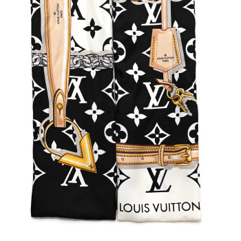 LOUIS VUITTON Silk Monogram Confidential Bandeau Black