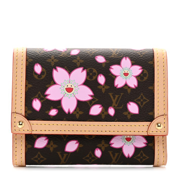 LOUIS VUITTON LV X TM Monogram Cherry Blossom Victorine Wallet Sakura Brown