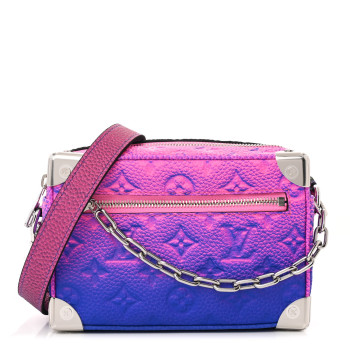 LOUIS VUITTON Taurillon Illusion Mini Soft Trunk Bleu Rose