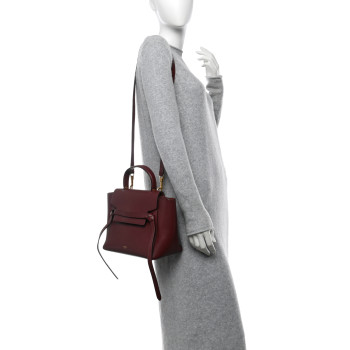 CELINE Grained Calfskin Micro Belt Bag Plum