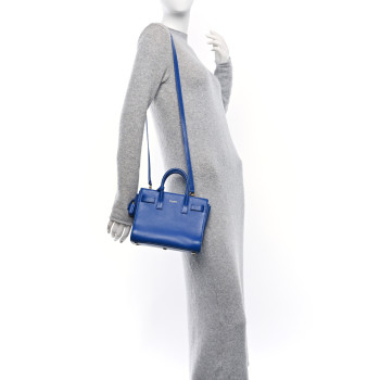 SAINT LAURENT Calfskin Nano Sac De Jour Royal Blue