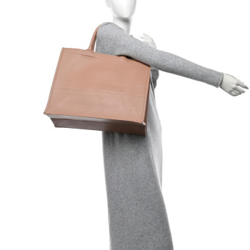 CHRISTIAN DIOR Calfskin Embossed Large Book Tote Rose de Vents