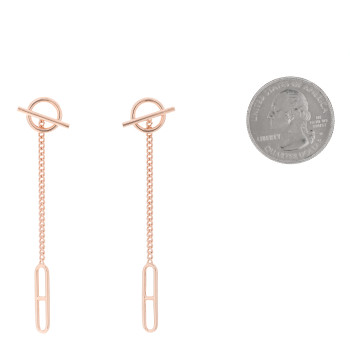 HERMES 18K Rose Gold Echappee Earrings