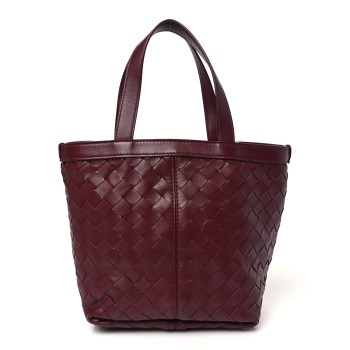 BOTTEGA VENETA Nappa Intrecciato Small Flip Flap Tote Barolo