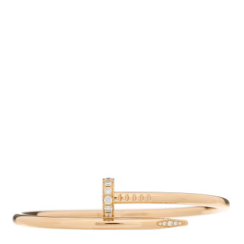 CARTIER 18K Pink Gold Diamond Juste Un Clou Bracelet 16