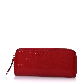 LOUIS VUITTON Vernis Clemence Wallet Cherry