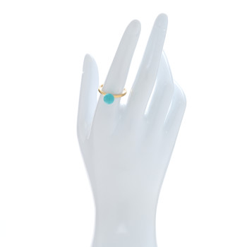 TIFFANY 18K Yellow Gold Amazonite 8mm HardWear Ball Ring 56 7.5