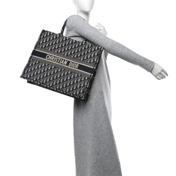CHRISTIAN DIOR Oblique Large Book Tote Blue Multicolor
