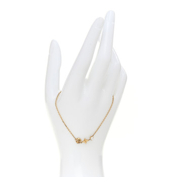 LOUIS VUITTON Metal Crystal Petit Louis Bracelet Gold