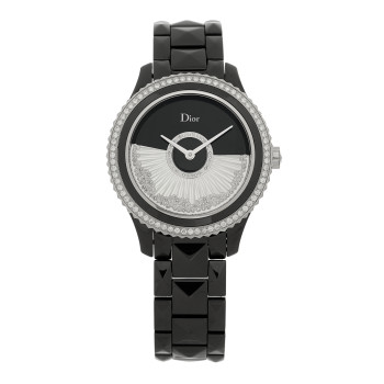 CHRISTIAN DIOR Stainless Steel Ceramic Diamond Bezel Mother of Pearl 36mm Dior VIII Grand Bal Drape Automatic Watch