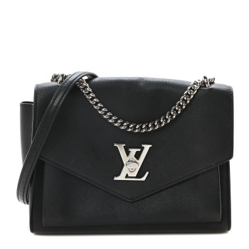 LOUIS VUITTON Soft Calfskin My Lockme Chain Bag BB Black