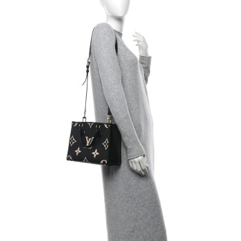 LOUIS VUITTON Empreinte Monogram Giant Onthego PM Black Beige