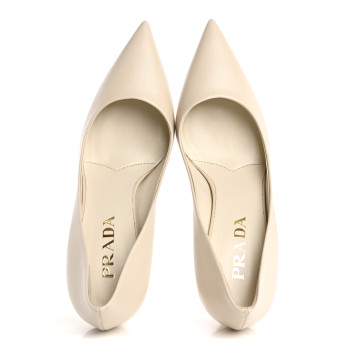 PRADA Saffiano Vernice Pumps 37.5 White