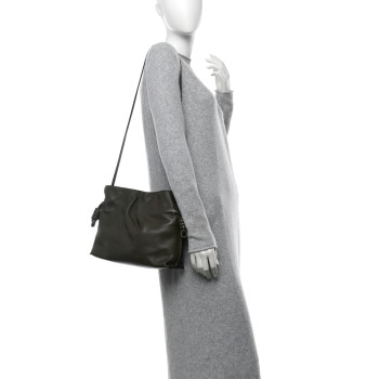 LOEWE Nappa Medium Flamenco Knot Bag Dark Khaki