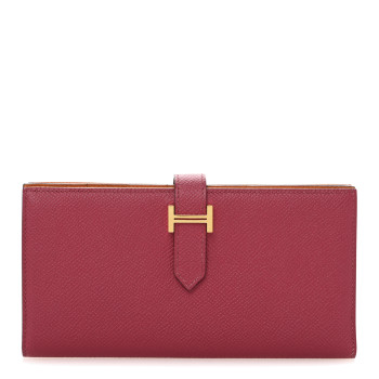 HERMES Epsom Bearn Gusset Wallet Rubis Orange