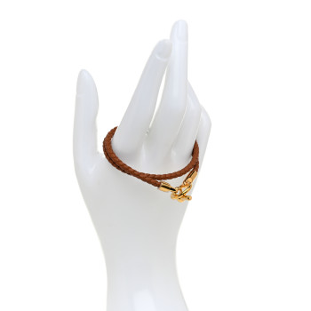 HERMES Swift Glenan Double Tour Bracelet T1 Gold