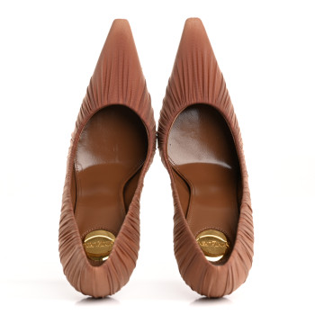 SAINT LAURENT Satin Emmanuelle 110 Pump 36.5 Cappuccino