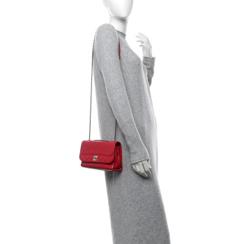 CHANEL Calfskin Mini Tramezzo Flap Red