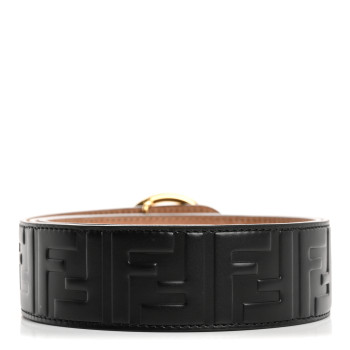 FENDI Calfskin F is Fendi FF 1974 Embossed Belt 90 36 Black