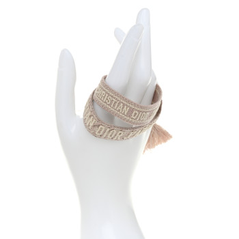 CHRISTIAN DIOR Woven Cotton J'Adior Friendship Bracelet Set Pink