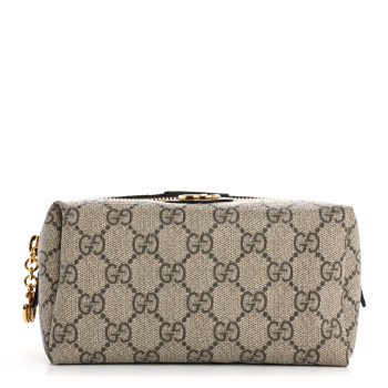 GUCCI Soft GG Supreme Monogram Calfskin Small Ophidia Cosmetic Case Beige Ebony New Acero
