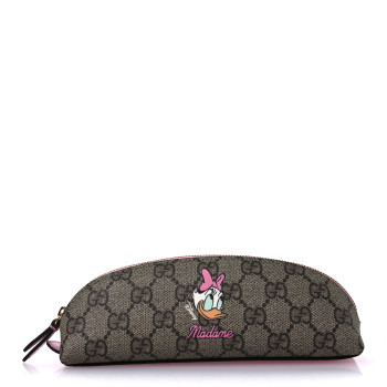 GUCCI X DISNEY GG Supreme Monogram Daisy Duck Pencil Case Pink
