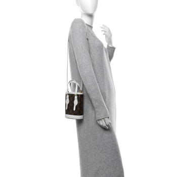 LOUIS VUITTON Monogram LV Match Nano Bucket Bag White
