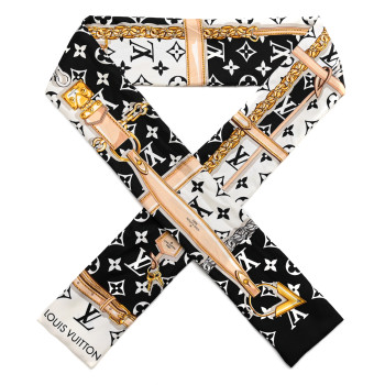 LOUIS VUITTON Silk Monogram Confidential Bandeau Black