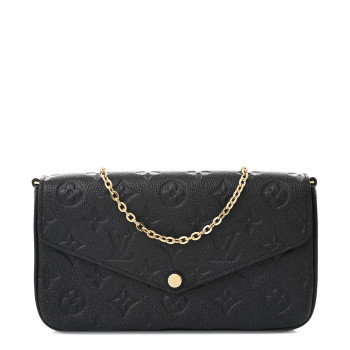 LOUIS VUITTON Empreinte Pochette Felicie Chain Wallet Black