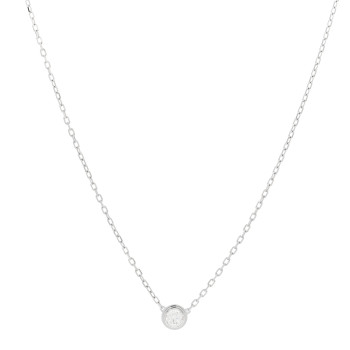 CARTIER 18K White Gold Diamond LM D'Amour Pendant Necklace