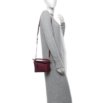 LOEWE Calfskin Mini Puzzle Edge Bag Crimson