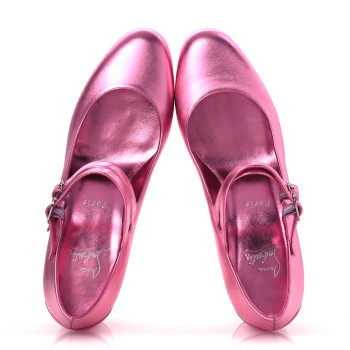 CHRISTIAN LOUBOUTIN Metallic Calfskin Miss Jane Mary Janes 55 Pumps 39 Glam