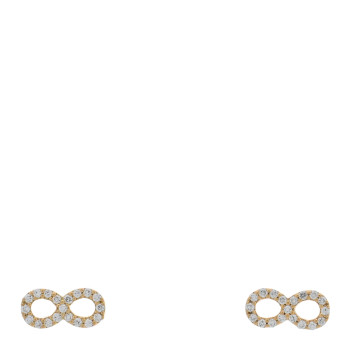 FOUNDRAE 18K Yellow Gold Diamond Infinity Karma Tenet Stud Earrings