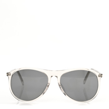 SAINT LAURENT Acetate Thin Pilot Sunglasses SE 667 Transparent