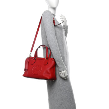 GUCCI Cellarius Calfskin Small Soho Top Handle Satchel Tobasco