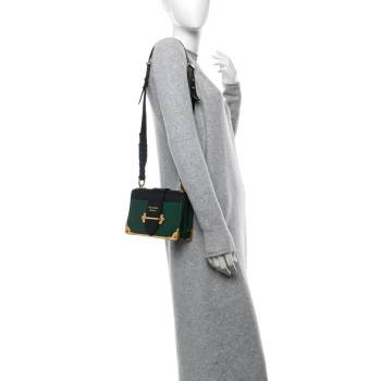 PRADA City Calf Saffiano Cahier Bag Biliardo Black