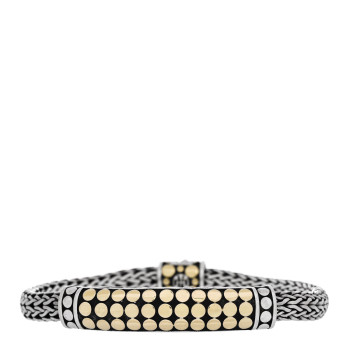 JOHN HARDY Sterling Silver 18K Yellow Gold Dot Station Classic Chain Bracelet